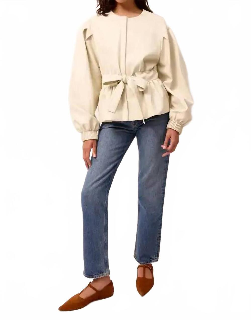 NEW MARIE OLIVER coco vegan leather jacket in polar